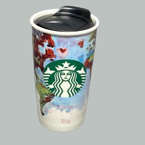 Starbucks 2015 Watercolor Barista Art Shelby Kregel 12 oz Tumbler World Map